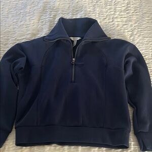 SPANX Dark Blue Half-Zip Sweater